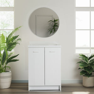 Mobile lavatoio 60x60 cm bianco con vasca in termoplastico e asse in termoplastico | Edilla