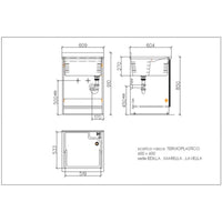 Mobile lavatoio 60x60 cm bianco con vasca in termoplastico, fondo salvagoccia e asse in termoplastico | Lavella