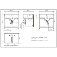 Mobile lavatoio 60x80 cm bianco con vasca in termoplastico, fondo salvagoccia e asse in termoplastico | Lavella