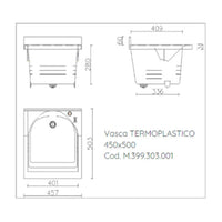 Mobile lavatoio 50x45 cm bianco con vasca in termoplastico, fondo salvagoccia e asse in termoplastico | Lavella