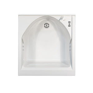 Mobile lavatoio 50x45 cm bianco con vasca in termoplastico, fondo salvagoccia e asse in termoplastico | Lavella