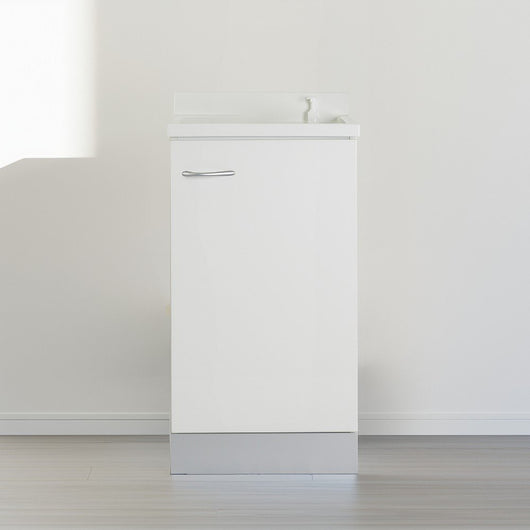 Mobile lavatoio 50x45 cm bianco con vasca in termoplastico, fondo salvagoccia e asse in termoplastico | Lavella