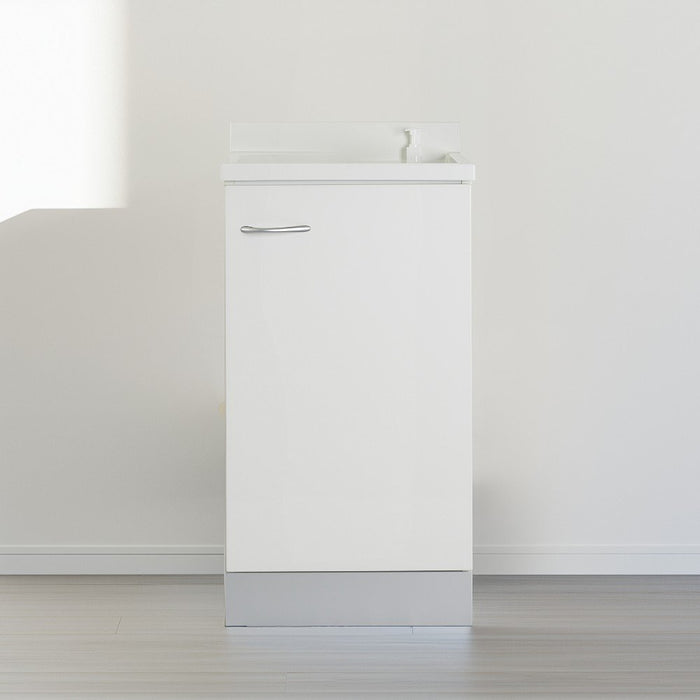 Mobile lavatoio 50x45 cm bianco con vasca in termoplastico, fondo salvagoccia e asse in termoplastico | Lavella