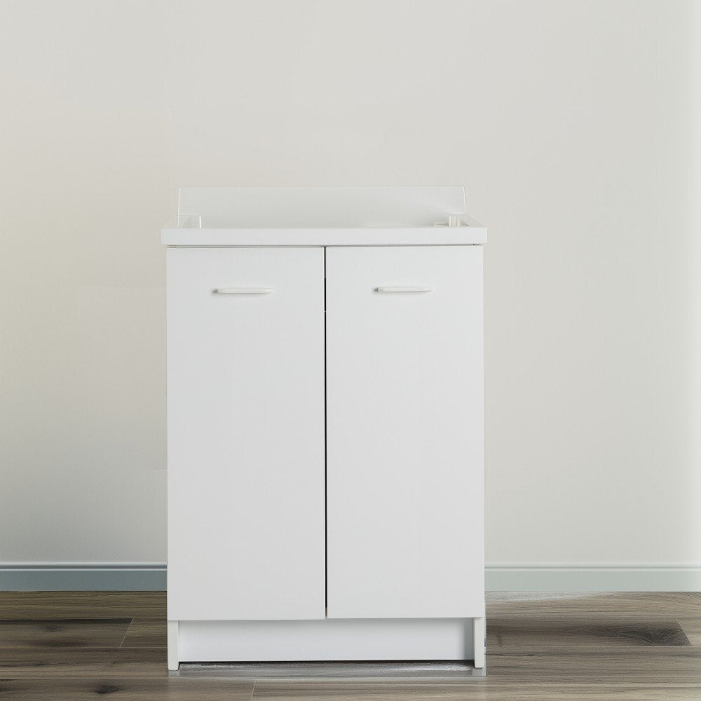 Mobile lavatoio 60x60 cm bianco con vasca in termoplastico e asse in termoplastico | Edilla