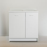 Mobile lavatoio 60x80 cm bianco con vasca in termoplastico e asse in termoplastico | Edilla