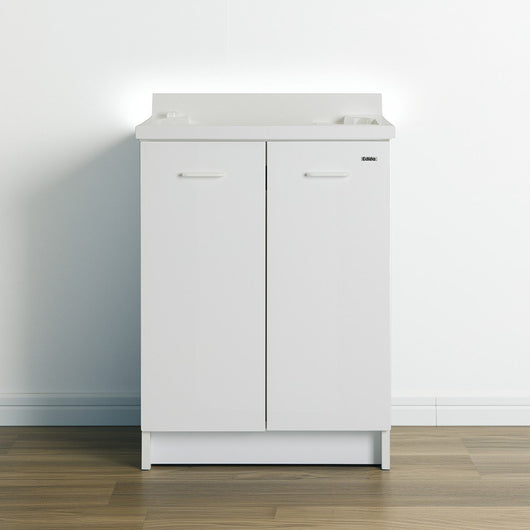 Mobile lavatoio 50x60 cm bianco con vasca in termoplastico e asse in termoplastico | Edilla