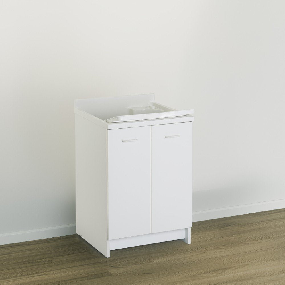 Mobile lavatoio 60x60 cm bianco con vasca in termoplastico e asse in termoplastico | Edilla