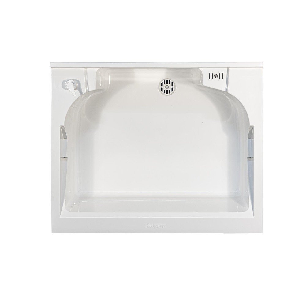 Mobile lavatoio 50x60 cm bianco con vasca in termoplastico, fondo salvagoccia e asse in termoplastico | Lavella