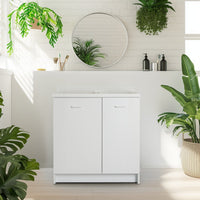 Mobile lavatoio 60x80 cm bianco con vasca in termoplastico e asse in termoplastico | Edilla