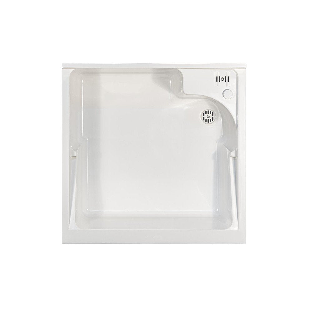 Mobile lavatoio 60x60 cm bianco con vasca in termoplastico e asse in termoplastico | Edilla