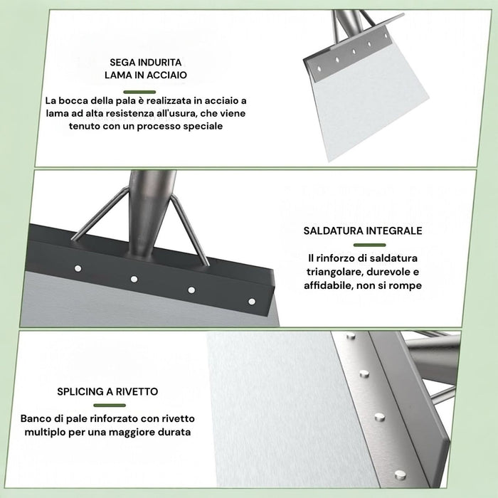Pala Paletta Per Pulizia Del Giardino in Acciaio Per Erbacce e Muschio 20x10 cm