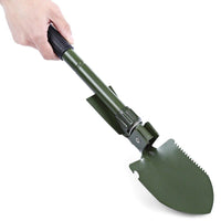Pala badile pieghevole in metallo campeggio giardinaggio emergenza con custodia