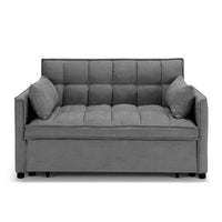 Divano letto modello PALERMO con 2 cuscini, massima imbottitura, design adatto per ambienti classici e moderni, colore Grigio