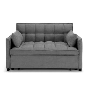 Divano letto modello PALERMO con 2 cuscini, massima imbottitura, design adatto per ambienti classici e moderni, colore Grigio