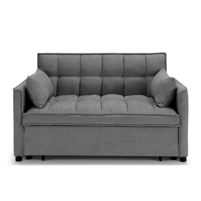 Divano letto modello PALERMO con 2 cuscini, massima imbottitura, design adatto per ambienti classici e moderni, colore Grigio