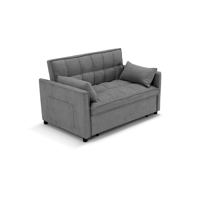 Divano letto modello PALERMO con 2 cuscini, massima imbottitura, design adatto per ambienti classici e moderni, colore Grigio