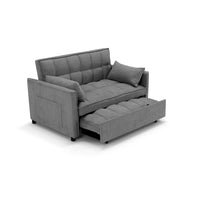 Divano letto modello PALERMO con 2 cuscini, massima imbottitura, design adatto per ambienti classici e moderni, colore Grigio