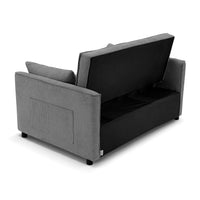 Divano letto modello PALERMO con 2 cuscini, massima imbottitura, design adatto per ambienti classici e moderni, colore Grigio