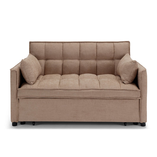 Divano letto modello PALERMO con 2 cuscini, massima imbottitura, design adatto per ambienti classici e moderni, colore Tortora