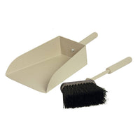 Paletta per pellets + scopino acciaio tortora sabbia.  Made in Italy