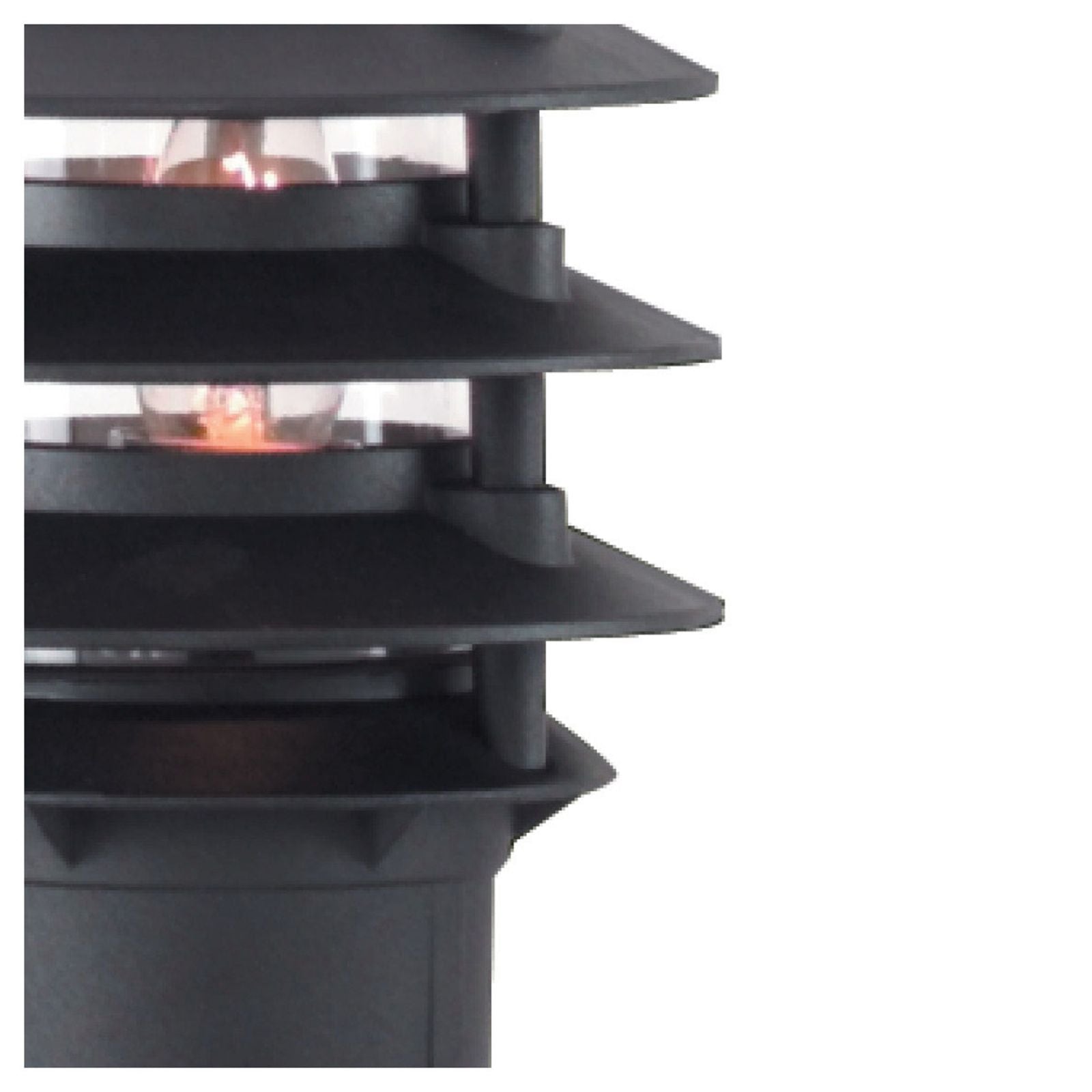 Paletti da esterno - Metallo nero e vetro trasparente