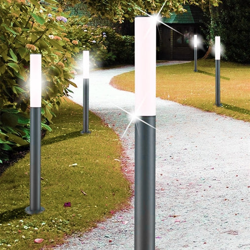 Palo 100cm Lampione Giardino Esterno lampada e27 led Lampioncino ( PG-2-100CM-NERO)