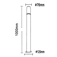Palo 100cm Lampione Giardino Esterno lampada e27 led Lampioncino ( PG-2-100CM-NERO)