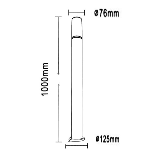 Palo 100cm Lampione Giardino Esterno lampada e27 led Lampioncino ( PG-2-100CM-NERO)