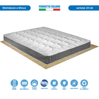 Materasso a molle rigido Panama matrimoniale due piazze 160x190 altezza 19 cm traspirante - Comprarredo