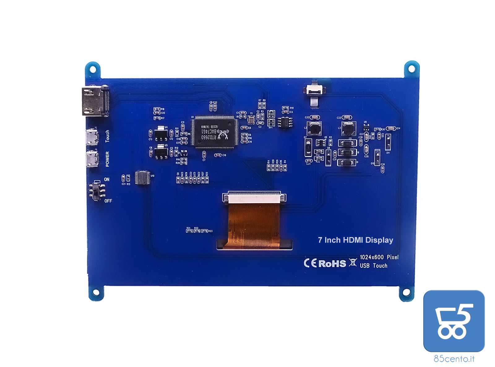 Pannello Monitor LCD IPS Touch Screen 7 Pollici per Raspberry PI HDMI 1024x600