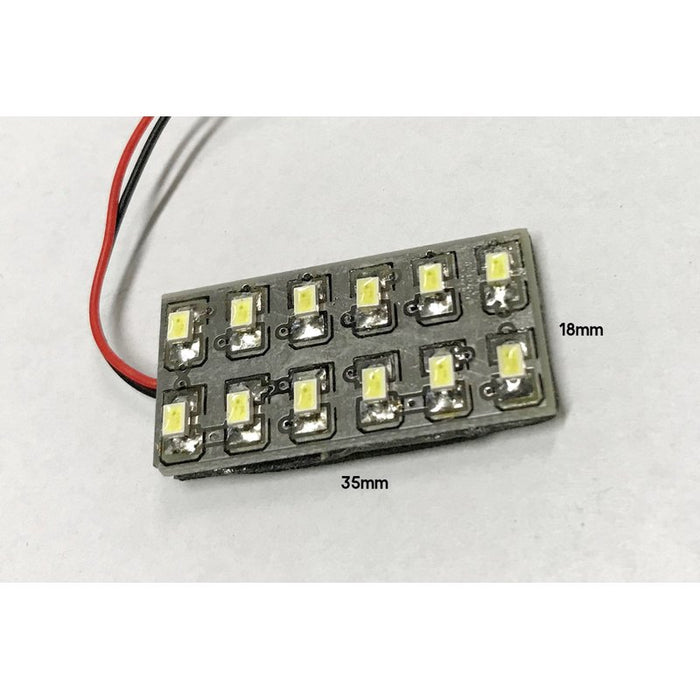 Pannello Plafoniera Lampada Led 12V 1,5W Con 12 Smd 3528 Colore Rosso 35X18mm