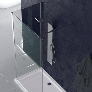 Pannello colonna doccia idromassaggio, con cascata, acciaio inox spazzolato Sicena Chinata