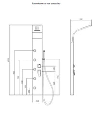 Pannello colonna doccia idromassaggio, con cascata, acciaio inox spazzolato Sicena Chinata