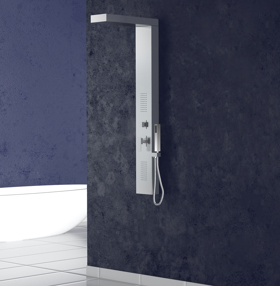 Pannello colonna doccia idromassaggio in acciaio inox lucido Sicena Dalia