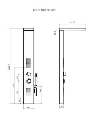 Pannello colonna doccia idromassaggio in acciaio inox lucido Sicena Dalia