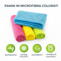 Panni in Microfibra Multiuso Set 4 Pezzi 30x30 cm Super Assorbenti per Casa e Cucina 73223