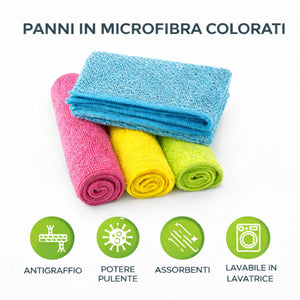 Panni in Microfibra Multiuso Set 4 Pezzi 30x30 cm Super Assorbenti per Casa e Cucina 73223