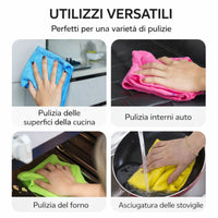 Panni in Microfibra Multiuso Set 4 Pezzi 30x30 cm Super Assorbenti per Casa e Cucina 73223