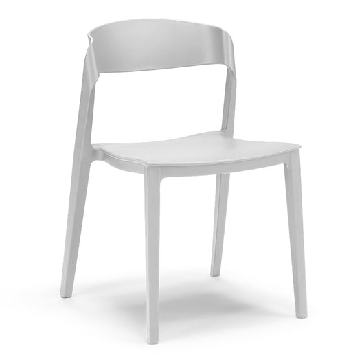 Set 4 Sedie in polipropilene PAOLA, impilabile, idrorepellente, resistenza raggi UV, design moderno, ideale per sala da pranzo, cucina, sala d’attesa, bar, ristoranti, giardino, colore Bianco