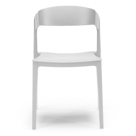 Sedia in polipropilene PAOLA, impilabile, idrorepellente, resistenza raggi UV, design moderno, ideale per sala da pranzo, cucina, sala d’attesa, bar, ristoranti, giardino, colore Bianco