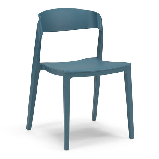 Sedia in polipropilene PAOLA, impilabile, idrorepellente, resistenza raggi UV, design moderno, ideale per sala da pranzo, cucina, sala d’attesa, bar, ristoranti, giardino, colore Petrolio