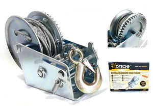 Paranco montacarichi verricello argano manuale gancio 3000 lb cavo acciaio 10 MT