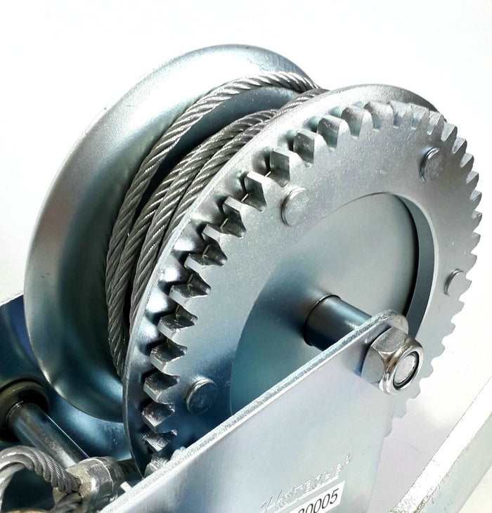 Paranco montacarichi verricello argano manuale gancio 3000 lb cavo acciaio 10 MT