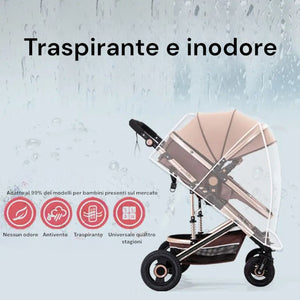 Parapioggia Per Passeggino Antivento Per Passeggino Trasparente 140x150  7837095
