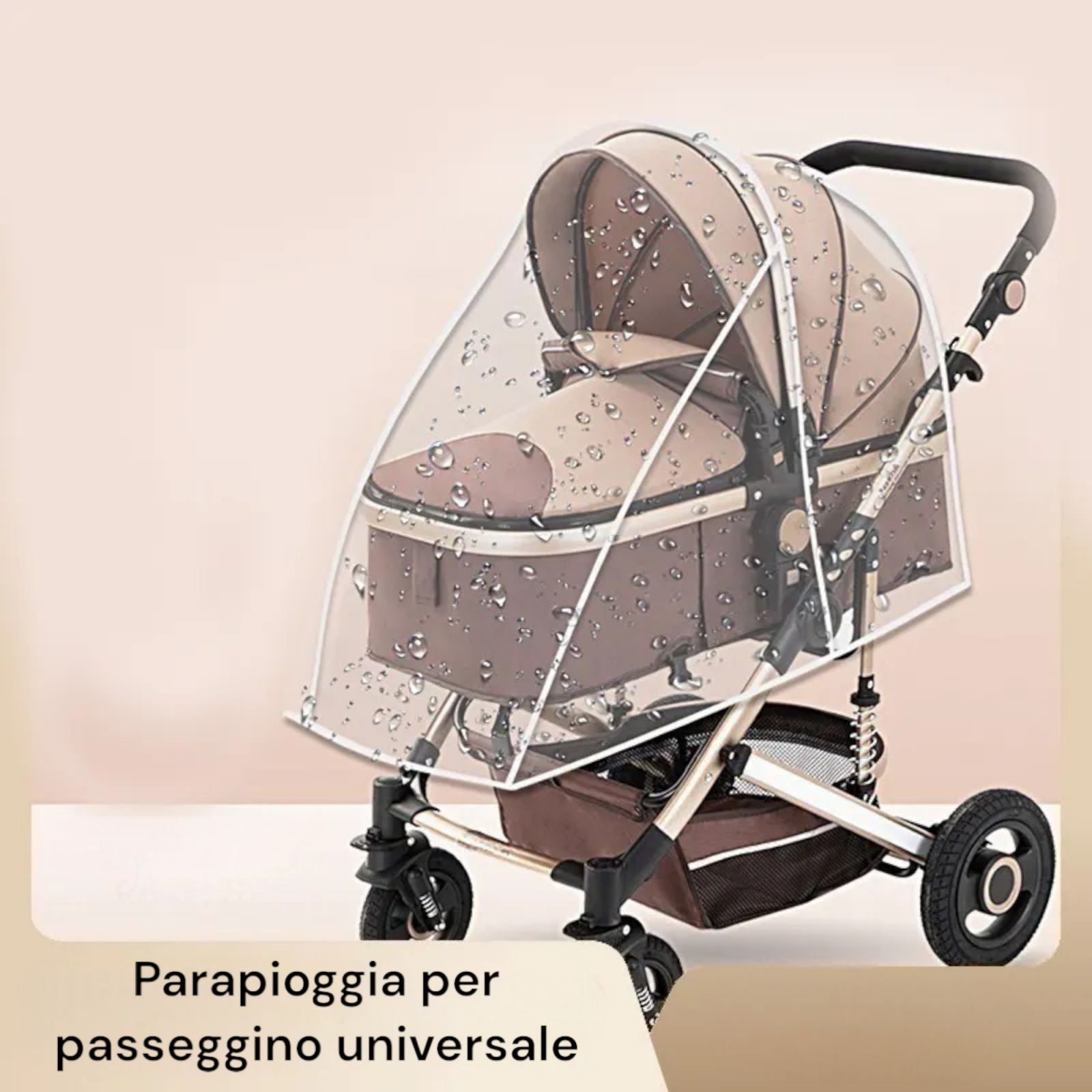 Parapioggia Per Passeggino Antivento Per Passeggino Trasparente 140x150  7837095
