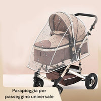 Parapioggia Per Passeggino Antivento Per Passeggino Trasparente 140x150  7837095