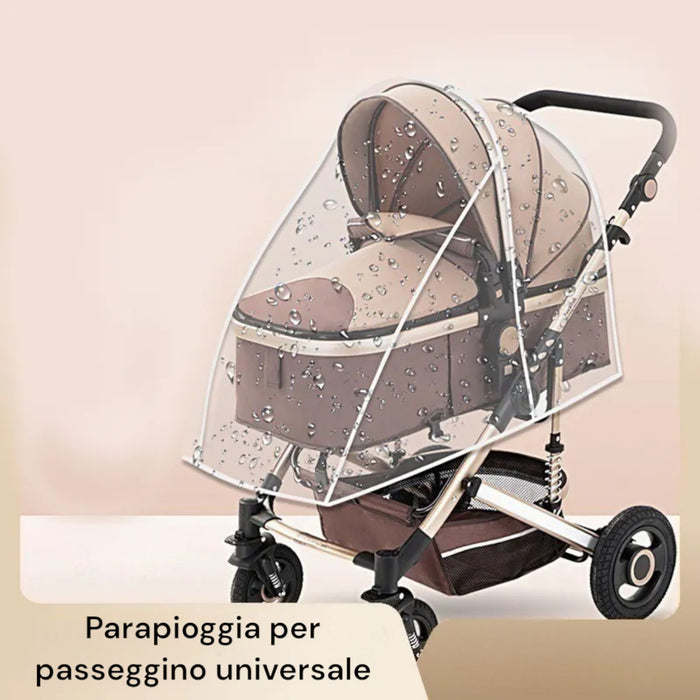 Parapioggia Per Passeggino Antivento Per Passeggino Trasparente 140x150  7837095