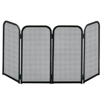 Parascintille acciaio nero 4 ante camino h.48x105 cm.  Made in Italy