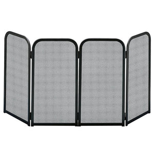 Parascintille acciaio nero 4 ante camino h.48x105 cm.  Made in Italy