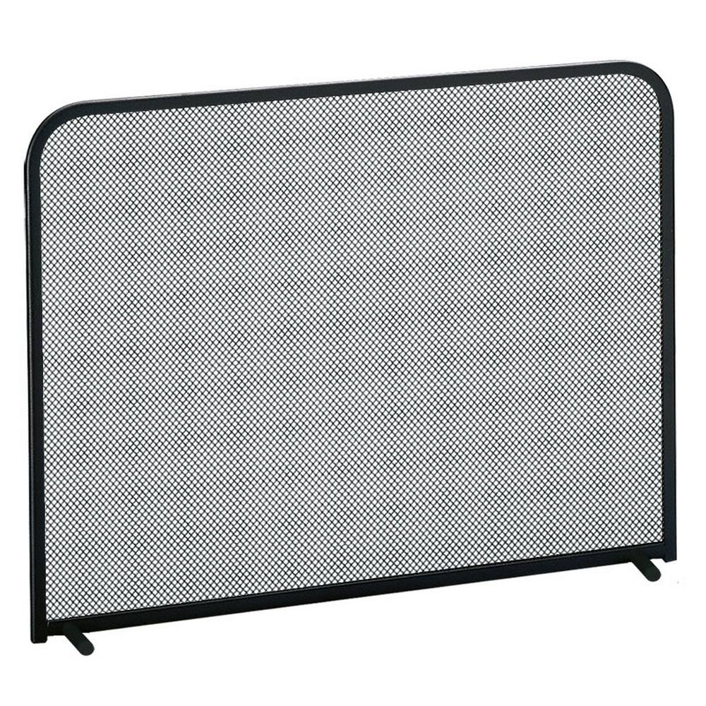 Parascintille acciaio nero camino h.48x65 cm.  Made in Italy